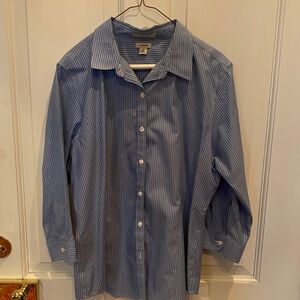 L.L. Bean Men's Blue Pinstripe Button Down Shirt